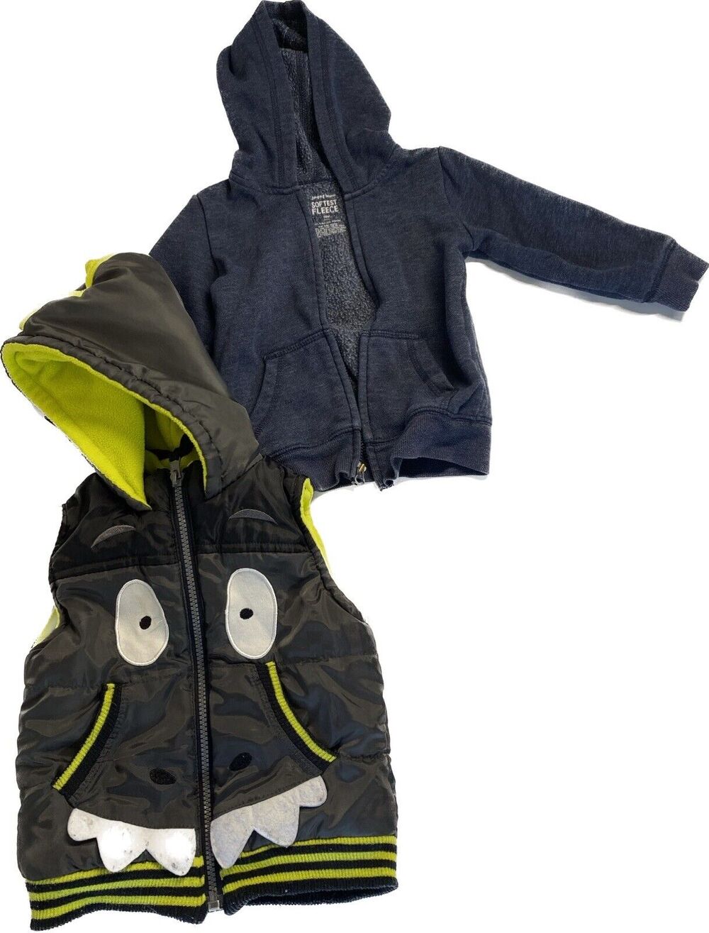 FALL Winter Boys 18 month Dino Sweatshirt Vest Dinosaur Hoodie Cute Boy Tops